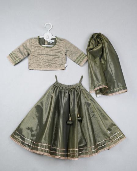 Zari Twill Net Ghagra Set