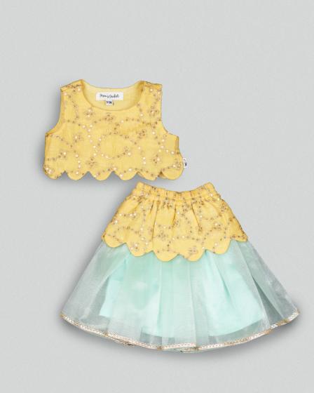 Organza Scallop top and Skirt